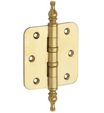 Kogellagerscharnier 76x76 ronde hoek vaas messing ongelakt, Verzenden, Nieuw