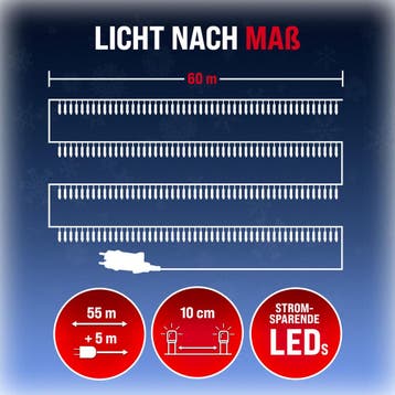 Kerstverlichting Koud Wit 60m Afstandsbediening (Interieur), Verzenden, Nieuw