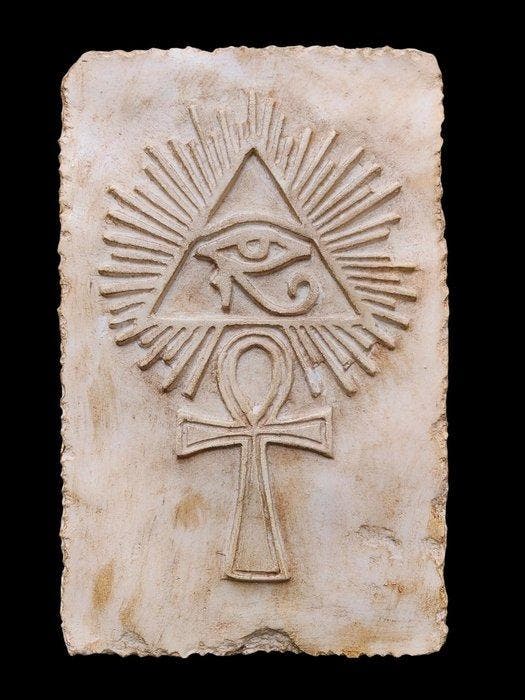 sculptuur, Bassorilievo - Croce di Ankh - 29 cm - Gegoten, Antiek en Kunst, Antiek | Boeken en Bijbels