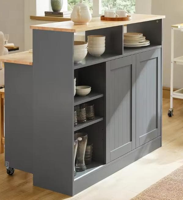 Keukeneiland met Schuifdeuren &amp; Uitschuifblad – 110 cm, Huis en Inrichting, Keuken | Keukenelementen, Nieuw, Verzenden