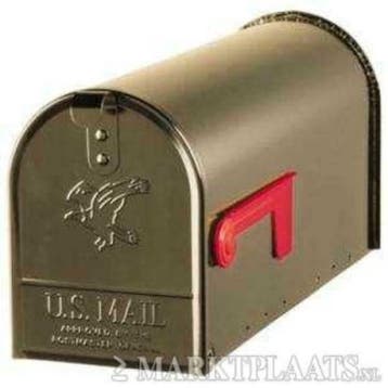 Amerikaanse Brievenbus / US Mailbox in zwart brons wit groen, Tuin en Terras, Brievenbussen, Nieuw