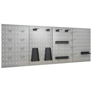 vidaXL Gaatjespaneel wandgemonteerd 4 st 40x58 cm staal, Verzenden, Nieuw