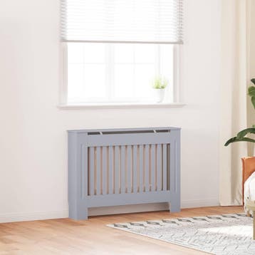 vidaXL Radiatorombouw 112x19x81,5 cm bewerkt hout grijs, Doe-het-zelf en Verbouw, Verwarming en Radiatoren, Verzenden, Nieuw