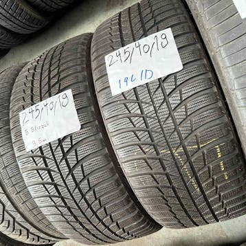 2 x Bridgestone Blizzak 245-40-19 Winterbanden 9,5mm, 19 inch, Band(en), Personenwagen, Gebruikt
