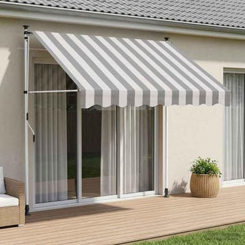 vidaXL Handmatig uitschuifbare luifel Antraciet en Wit 400, Tuin en Terras, Zonneschermen, Verzenden, Nieuw