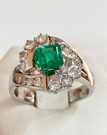 DD Gioielli - Statement ring - 18 karaat Witgoud - 1.42ct.