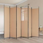 vidaXL 6-Panelen Kamerscherm Beige 300 x 200 cm Stof, Verzenden, Nieuw