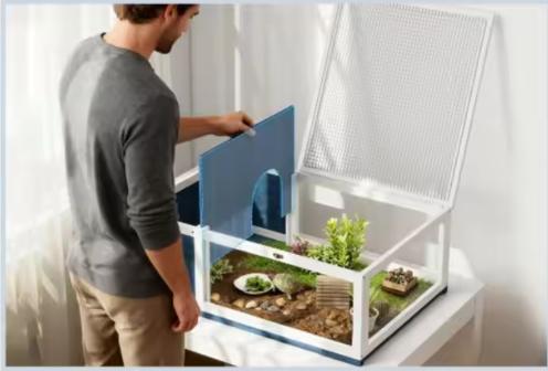 Houten Schildpad Terrarium 91 cm – Reptielen Verblijf Huis Turtle photo 5