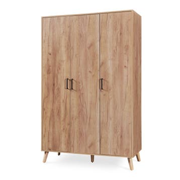 Kledingkast Norg met 3 deuren en 4 opbergvakken 191x120x52 c, Verzenden, Nieuw