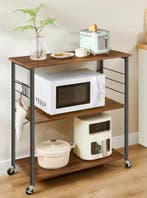 Keukentrolley met 3 Planken & Haken – Op Wielen, 89 cm, Verzenden, Nieuw