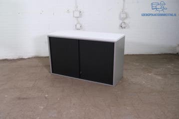 Ahrend Roldeurkast tweedehands – Zilvergrijs, 75x120x50 cm, Verzenden, Gebruikt