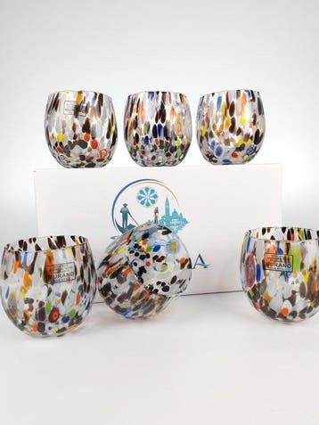 LAGUNA - Drinkservies (6) - Muranoglas - 6 GOTI ROUND