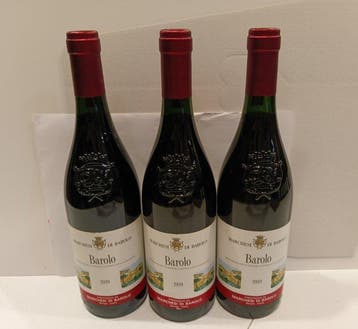 1989 Marchesi di Barolo - Barolo DOCG - 3 Flessen (0.75, Verzamelen, Nieuw