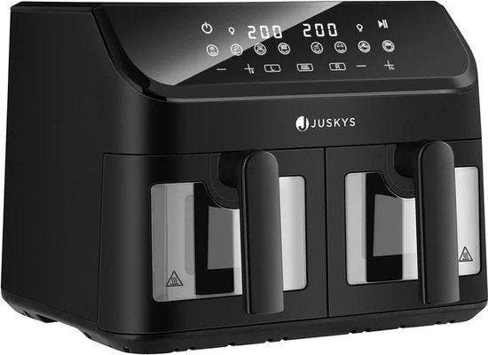 2dekans | Juskys – Heteluchtfritteuse Dual Zone – 9 l –, Witgoed en Apparatuur, Frituurpannen, Zo goed als nieuw, Ophalen of Verzenden