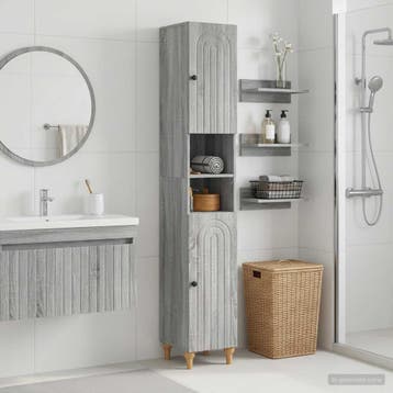 vidaXL Badkamerkast met Open Plank ALKMAAR Grijs Sonoma, Verzenden, Nieuw