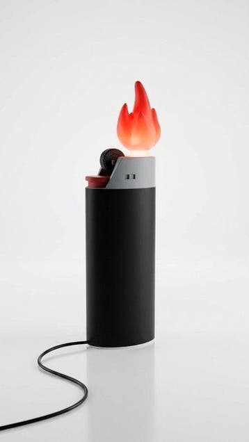 Lamp - Grote aansteker LED-lamp — Zwarte editie | Pop-art