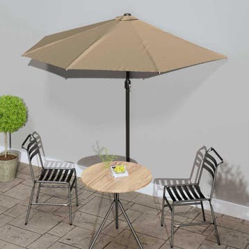 vidaXL Balkonparasol half met aluminium paal 270x144 cm, Verzenden, Nieuw, 2 tot 3 meter