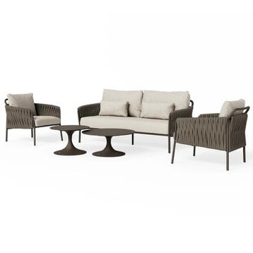 Fiave stoel bank loungeset 5 delig bronze clouded rope SUNS, Tuin en Terras, Ophalen of Verzenden, Nieuw