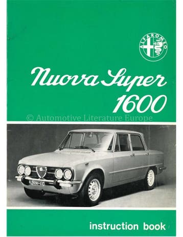 1974 ALFA ROMEO GIULIA NUOVA SUPER INSTRUCTIEBOEKJE ENGELS, Auto diversen, Handleidingen en Instructieboekjes