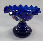 Kom op een voet - Glas - in de Biedermeier-stijl, Antiek en Kunst