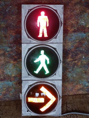 Stoplicht - Glas, aluminium, metaal