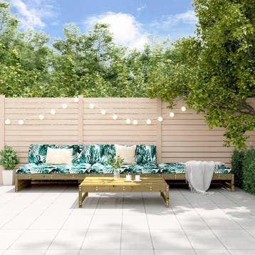 vidaXL 4-delige Loungeset met kussens geïmpregneerd, Verzenden, Nieuw, 4 zitplaatsen, Loungeset