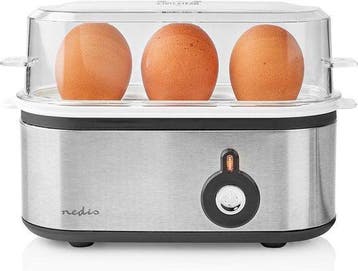 Eierkoker - Maatbeker - Aluminium / Zwart - Nedis, Verzenden, Zo goed als nieuw