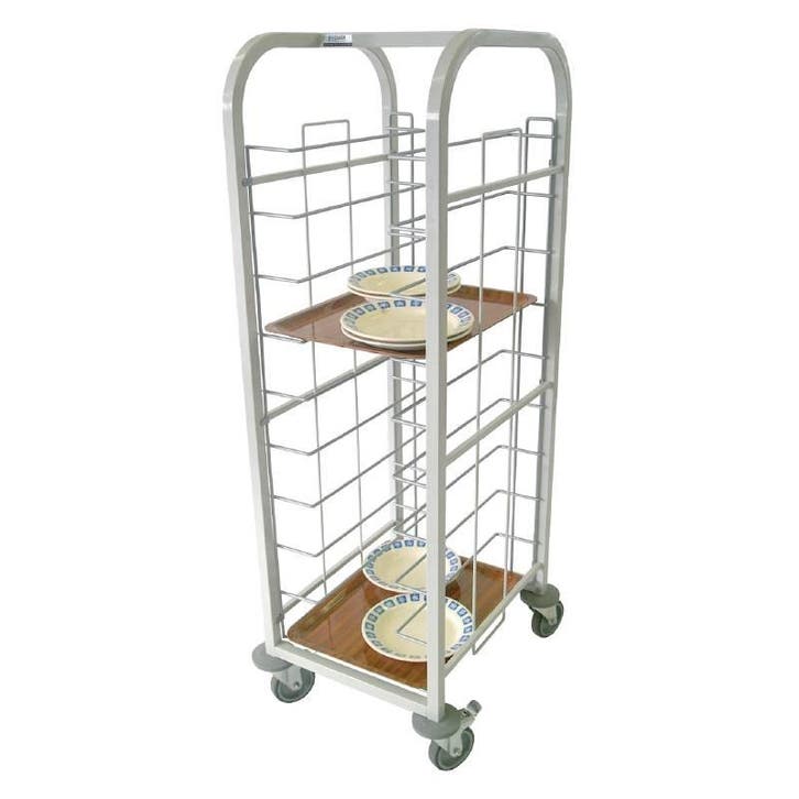 Stalen Dienbladenwagen 134(h)x49(b)x58(d)cm HorecaTraders, Zakelijke goederen, Horeca | Meubilair en Inrichting, Verzenden