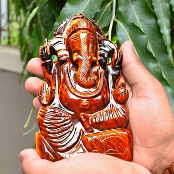 Beeld, No Reserve - Big Genuine Tiger Eye Hand Carved Divine