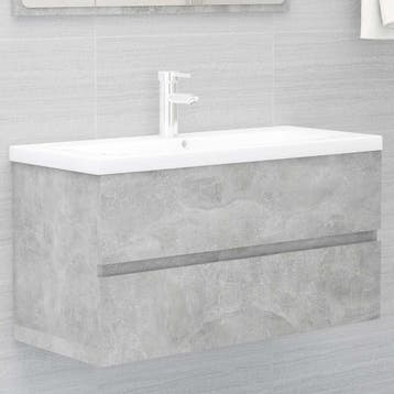 vidaXL 804759  Wastafelkast 90x38,5x45 cm betongrijs, Verzenden, Nieuw, Wastafelkast, Minder dan 100 cm