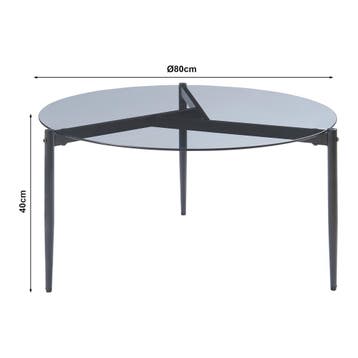 Salontafel Ulökantaa Ø80x40 cm grijs [en.casa], Huis en Inrichting, Tafels | Salontafels, Verzenden, Nieuw