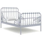 vidaXL Bedframe verlengbaar metaal grijs 80x130/200 cm, Eenpersoons, Verzenden, Nieuw, Metaal