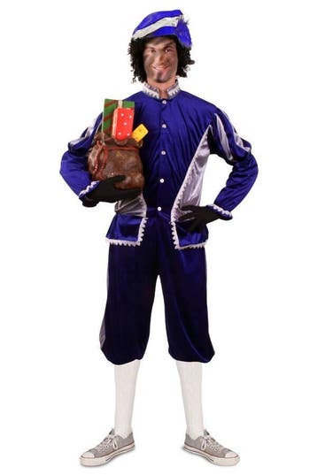 Piet kostuum blauw/zilver unisex — 58, Ophalen of Verzenden, Nieuw