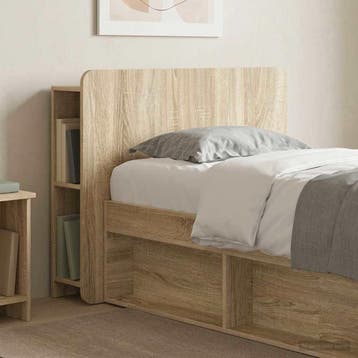 vidaXL Hoofdeinde kas met opslag Sonoma Eiken Bewerkt hout, Verzenden, Nieuw, Bruin, Hout