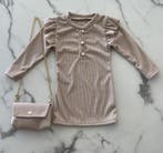 Baby meisjes jurkje inclusief bijpassend tasje beige, Verzenden, Nieuw, Overige maten