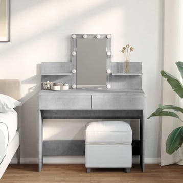 vidaXL Kaptafel met LED-verlichting 100x40x130 cm betongrijs, Verzenden, Nieuw