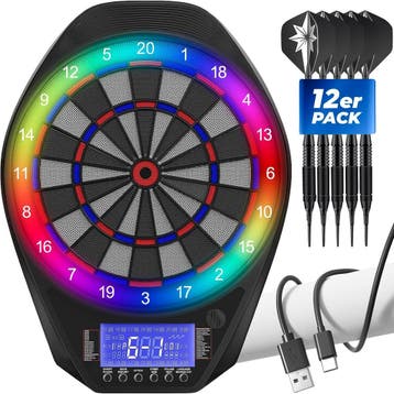 LED Dartbord Healfith - 12 Pijlen | Tweedekansje | OP=OP, Ophalen of Verzenden, Nieuw, Dartbord met pijlen, Elektronisch