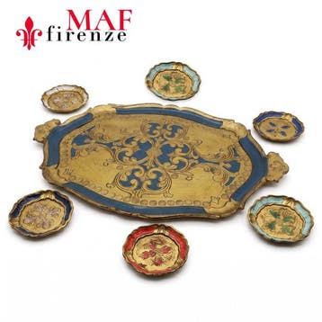 Themacollectie - MAF, Firenze - Dienblad + 6 vintage
