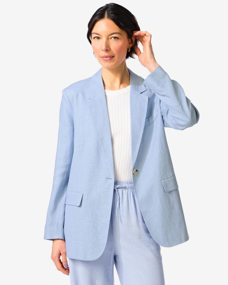 HEMA Damesblazer Isla lichtblauw, Kleding | Dames, Overige Dameskleding, Nieuw, Verzenden