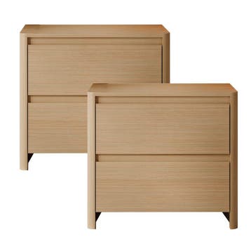 Nachtkast Takranmaa 54x60x40 cm eikenkleurig set van 2 [en.c, Verzenden, Nieuw