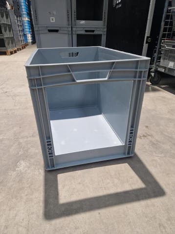 Magazijnbak euronorm 600x400x420mm met grote grijpopening,, Gebruikt, 40 tot 60 cm, 50 tot 75 cm, Bak of Kist