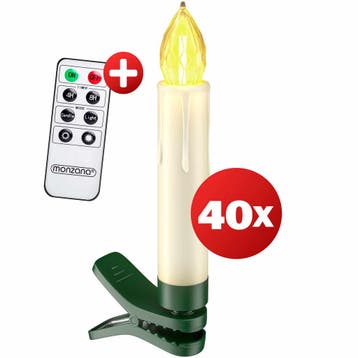 Kerstboomverlichting 40 LED Kaarsen Warmwit (Interieur), Verzenden, Nieuw