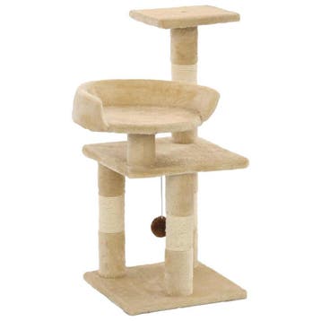 vidaXL Kattenkrabpaal met sisal krabpalen 65 cm beige, Verzenden, Nieuw