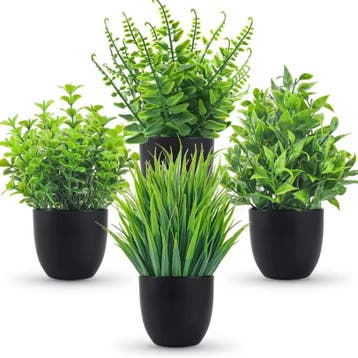 Set van 4 Kleine Kunstplanten – Decoratie voor Tafelen Badka