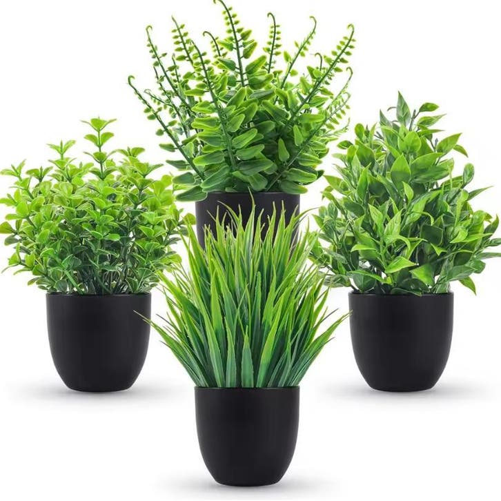 Set van 4 Kleine Kunstplanten – Decoratie voor Tafelen Badka, Huizen en Kamers, Woonboten te koop