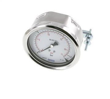 0...1.6 Bar (0..23 psi) Paneelmontage Manometer Staal/Brons, Verzenden, Nieuw