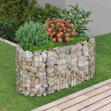 vidaXL Gabion plantenbak verhoogd 120x50x50 cm, Verzenden, Minder dan 60 cm, Nieuw, Metaal