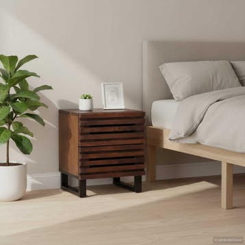 vidaXL Nachtkastjes 2 st 40x34x46 cm massief mangohout, Minder dan 45 cm, Verzenden, Nieuw, Minder dan 55 cm