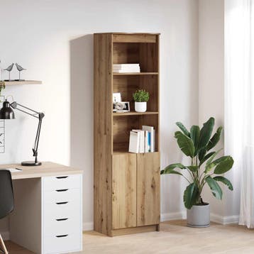 vidaXL buffetkast 50x35x180 cm bewerkt hout artisanaal, Minder dan 50 cm, Verzenden, Nieuw, Minder dan 100 cm
