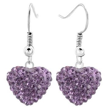 Fako Bijoux - Oorbellen - Disco Dots - Hanger - Hart - Paars, Verzenden, Nieuw